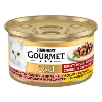 Gourmet Gold conserva pentru pisici (pui,somon) 85g